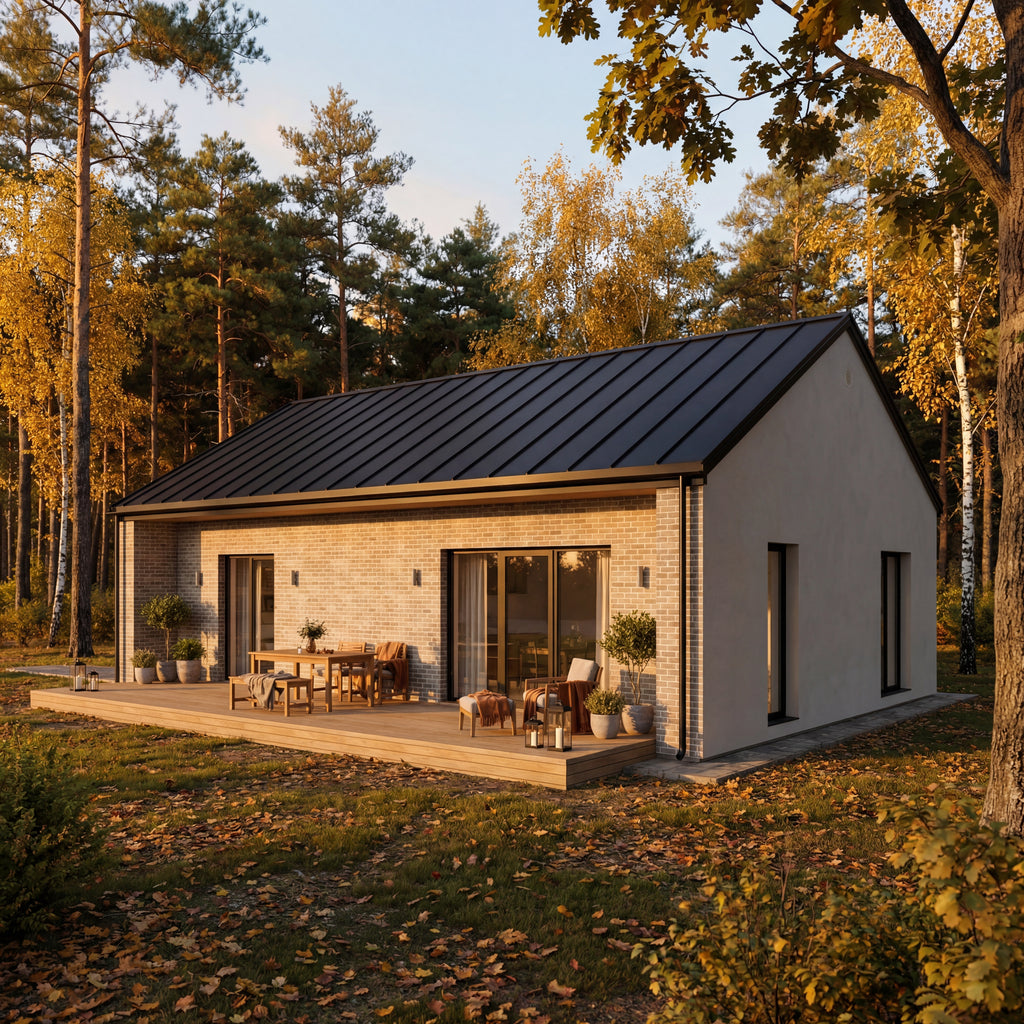 Vienbučio gyvenamo namo 83 kv. m projektas. Architektūra + konstrukcijos