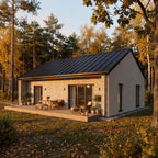 Vienbučio gyvenamo namo 83 kv. m projektas. Architektūra + konstrukcijos